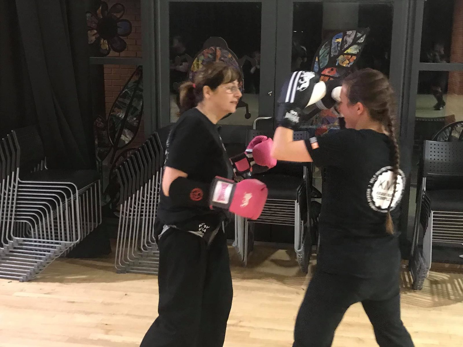 Krav Maga class practising strikes at the Blackpool academy